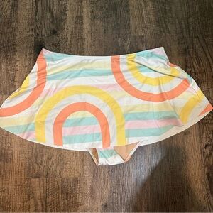 Kortni Jeane Blue and Orange Mini Skater Skirt